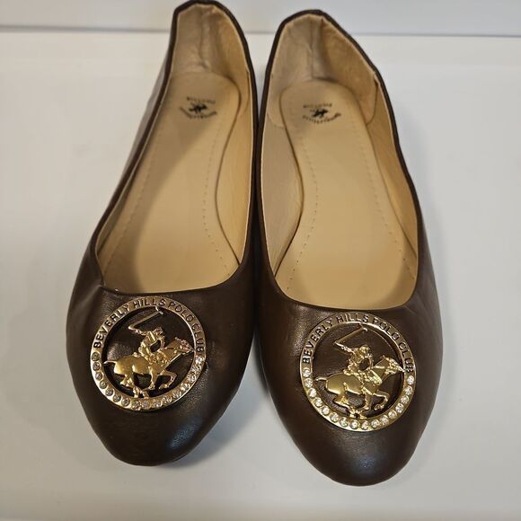 Beverly Hills Polo Club Brown Flats  Like New sz 10 - Picture 4 of 8